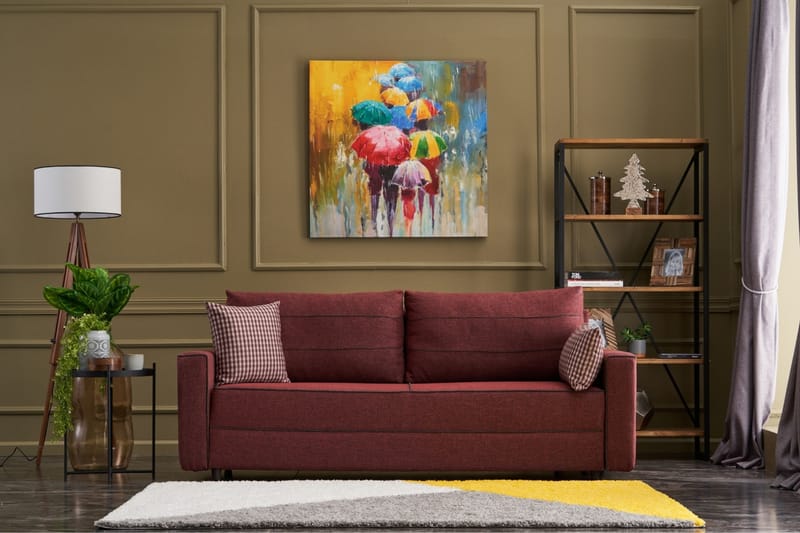 Highbank Sovesofa 3-seters 185x150 - Rød - Møbler - Sofaer - Sovesofaer