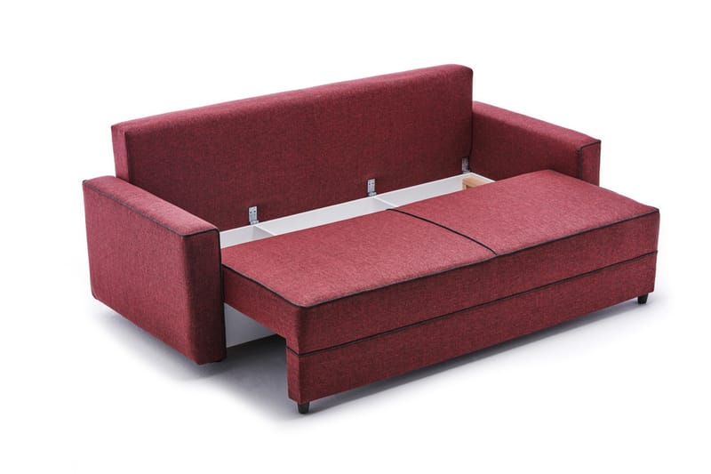 Highbank Sovesofa 3-seters 185x150 - Rød - Sovesofaer - 3 seters sovesofa