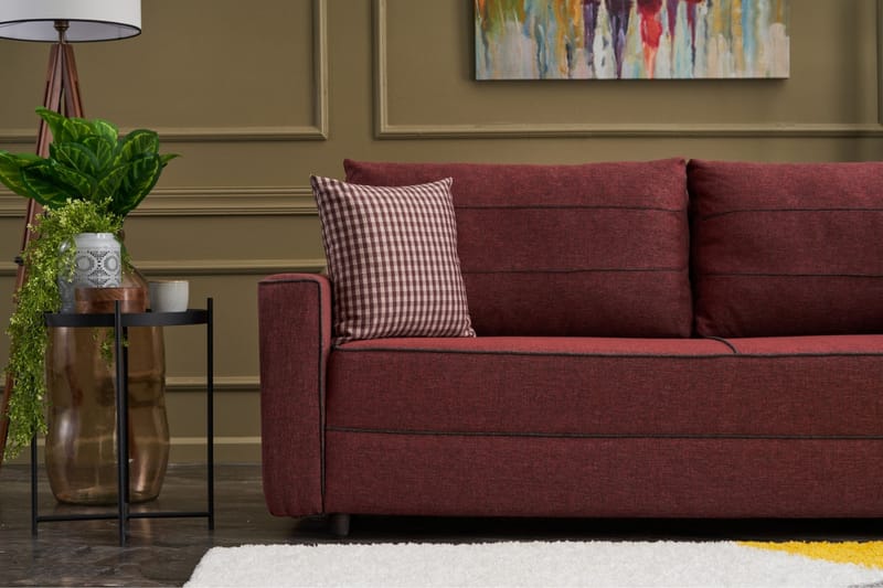 Highbank Sovesofa 3-seters 185x150 - Rød - Møbler - Sofaer - Sovesofaer