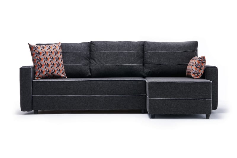 Highbank Sovesofa m. Divan 4-seters 200x150 - Antrasitt - Møbler - Sofaer - Sovesofaer