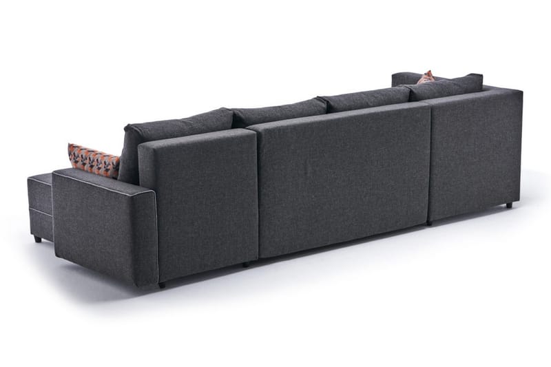 Highbank Sovesofa m. Divan 4-seters 200x150 - Antrasitt - Møbler - Sofaer - Sovesofaer