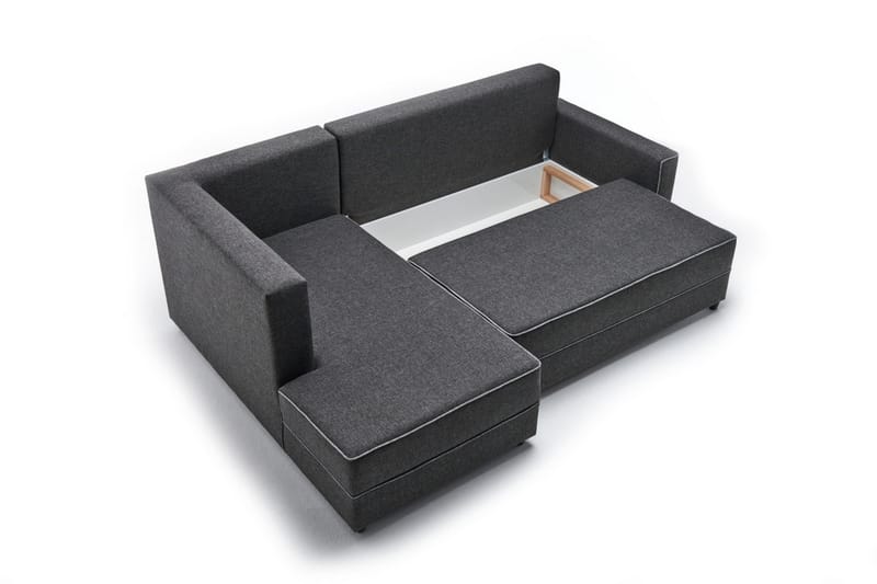 Highbank Sovesofa m. Divan 4-seters 200x150 - Antrasitt - Sovesofaer - Sovesofa divan