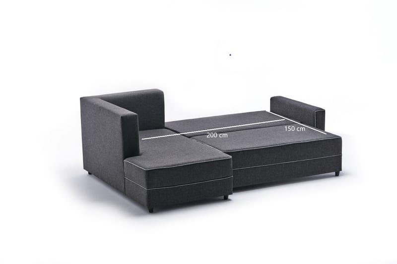 Highbank Sovesofa m. Divan 4-seters 200x150 - Antrasitt - Sovesofaer - Sovesofa divan