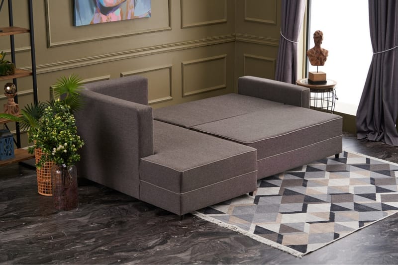 Highbank Sovesofa m. Divan 4-seters 200x150 - Brun - Møbler - Sofaer - Sovesofaer