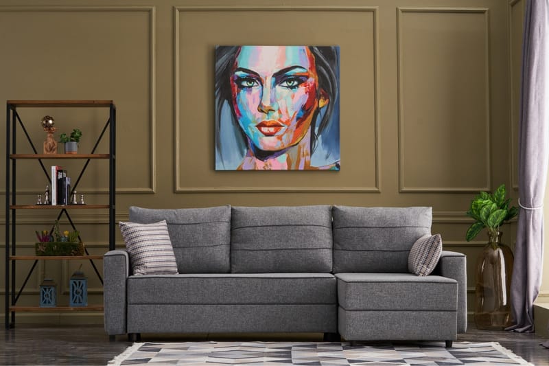 Highbank Sovesofa m. Divan 4-seters 200x150 - Grå - Møbler - Sofaer - Sovesofaer