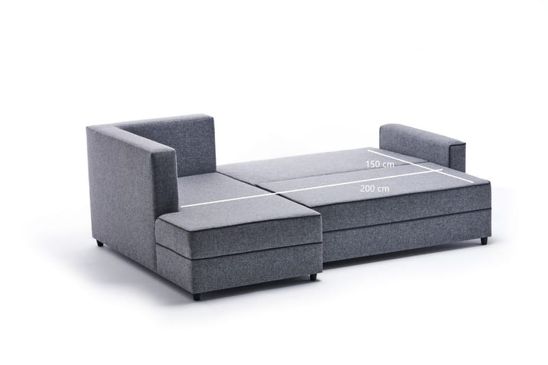 Highbank Sovesofa m. Divan 4-seters 200x150 - Grå - Møbler - Sofaer - Sovesofaer