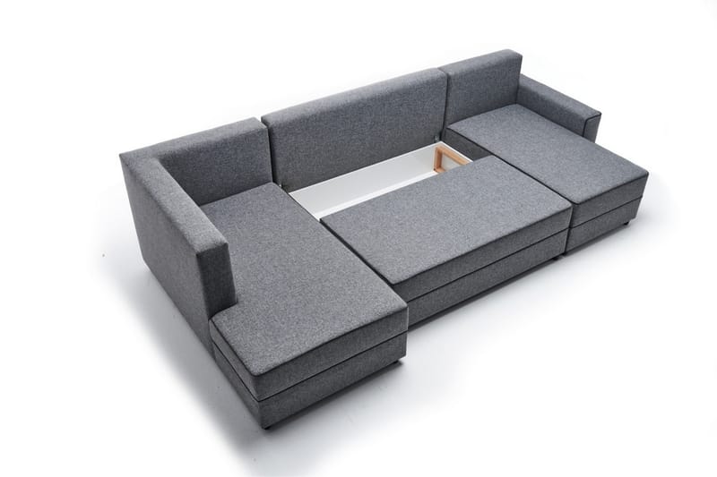 Highbank Sovesofa m. Divan 4-seters 200x150 - Grå - Møbler - Sofaer - Sovesofaer