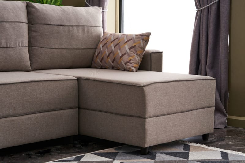 Highbank Sovesofa m. Divan 4-seters 200x150 - Krem - Møbler - Sofaer - Sovesofaer