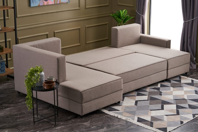Highbank Sovesofa m. Divan 4-seters 200x150 - Krem - Møbler - Sofaer - Sovesofaer