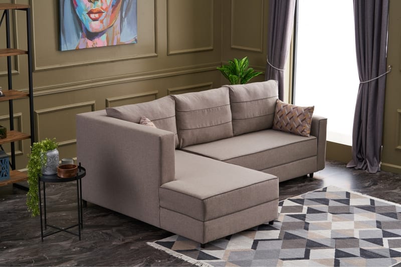 Highbank Sovesofa m. Divan 4-seters 200x150 - Krem - Sovesofaer - Sovesofa divan