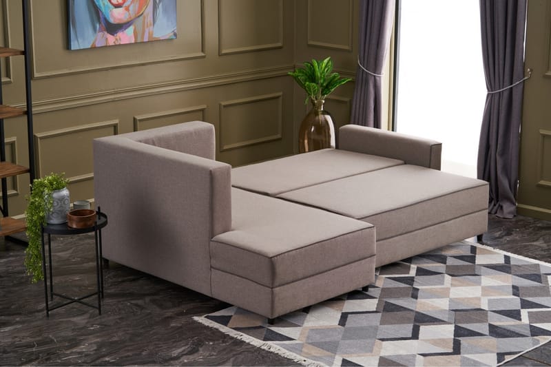 Highbank Sovesofa m. Divan 4-seters 200x150 - Krem - Møbler - Sofaer - Sovesofaer