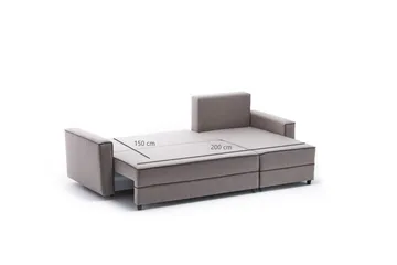 Highbank Sovesofa m. Divan 4-seters 200x150 - Krem - Møbler - Sofaer - Sovesofaer