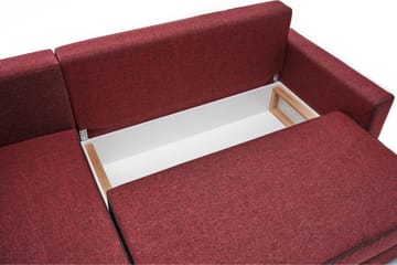 Highbank Sovesofa m. Divan 4-seters 200x150 - Rød - Møbler - Sofaer - Sovesofaer