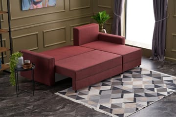 Highbank Sovesofa m. Divan 4-seters 200x150 - Rød - Møbler - Sofaer - Sovesofaer
