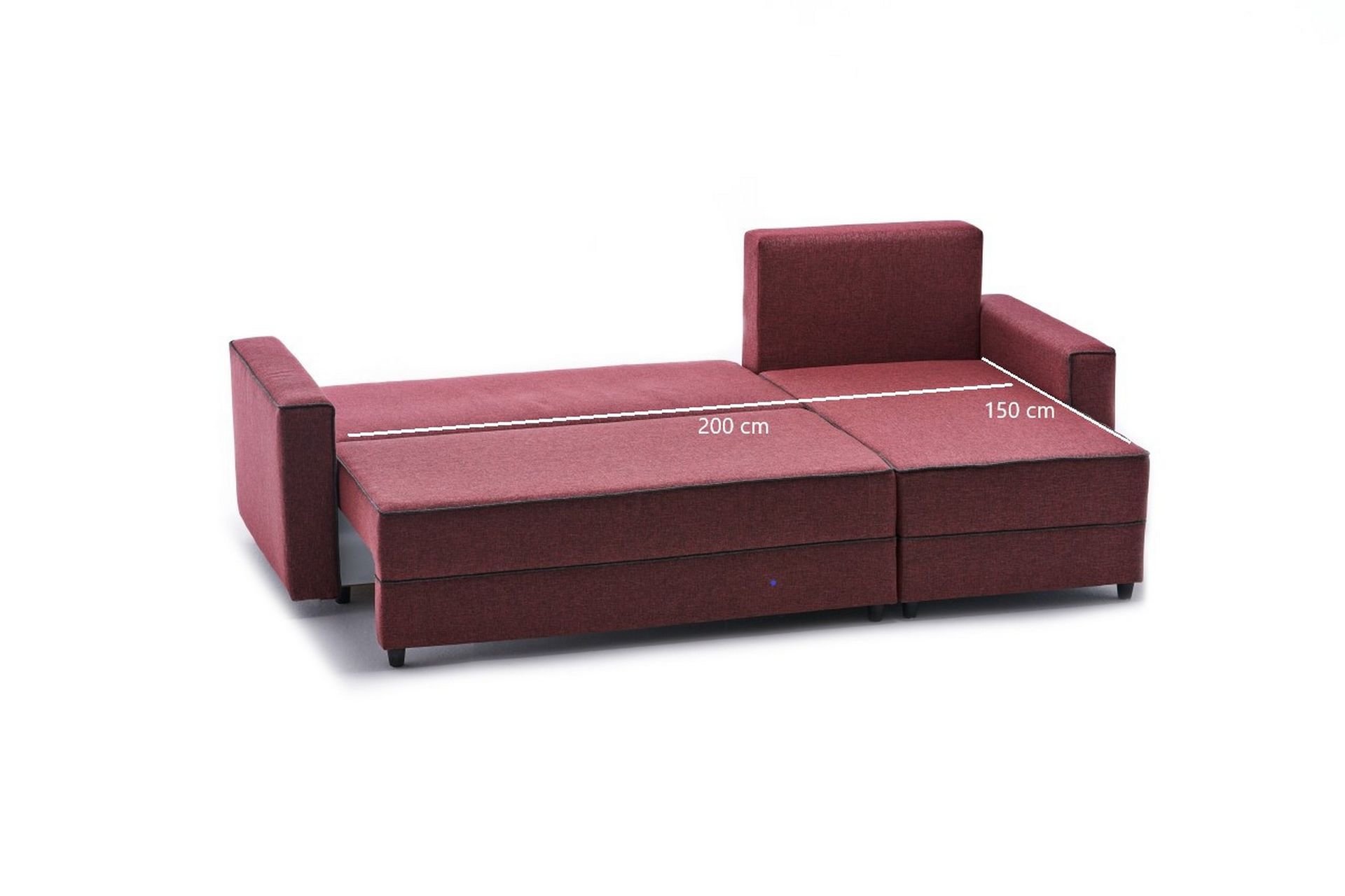Highbank Sovesofa m. Divan 4-seters 200x150 - Rød - Møbler - Sofaer - Sovesofaer
