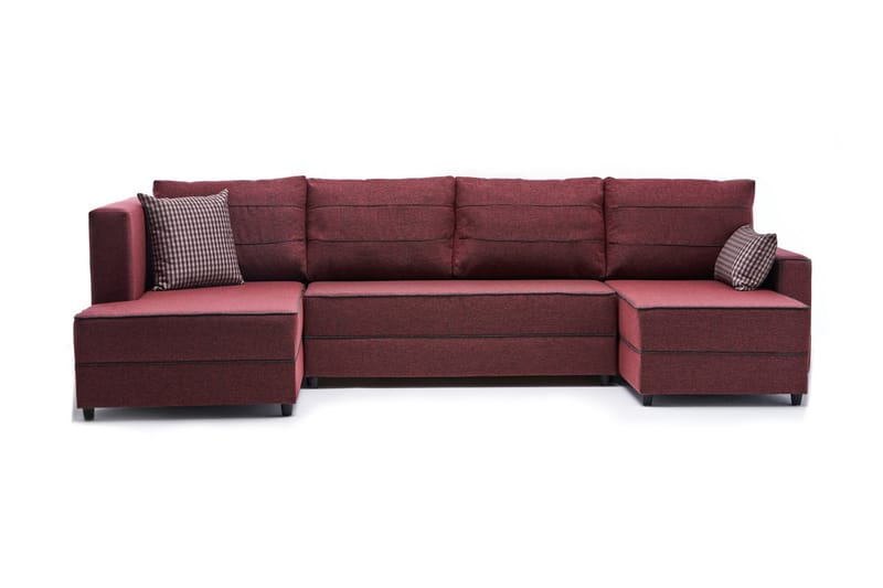 Highbank Sovesofa m. Divan 4-seters 200x150 - Rød - Sovesofaer - Sovesofa divan