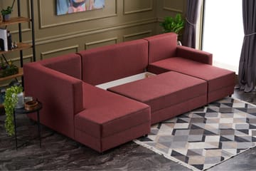 Highbank Sovesofa m. Divan 4-seters 200x150 - Rød - Møbler - Sofaer - Sovesofaer