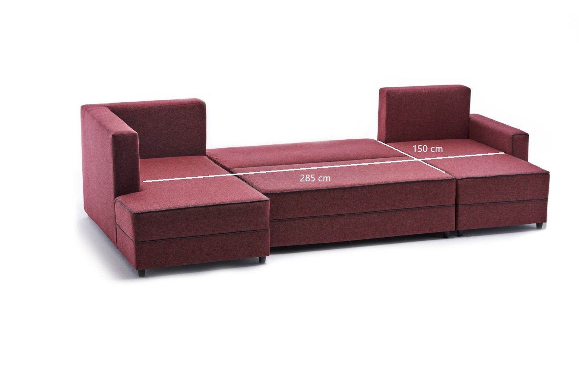 Highbank Sovesofa m. Divan 4-seters 200x150 - Rød - Møbler - Sofaer - Sovesofaer