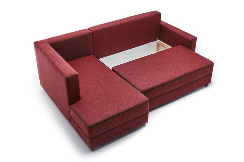 Highbank Sovesofa m. Divan 4-seters 200x150 - Rød - Møbler - Sofaer - Sovesofaer
