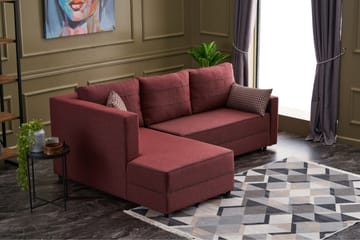 Highbank Sovesofa m. Divan 4-seters 200x150 - Rød - Møbler - Sofaer - Sovesofaer