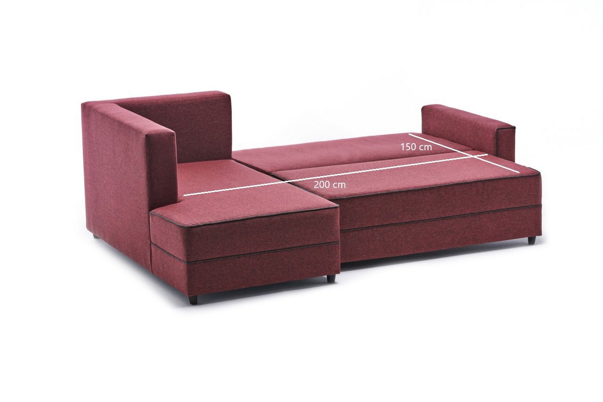 Highbank Sovesofa m. Divan 4-seters 200x150 - Rød - Møbler - Sofaer - Sovesofaer