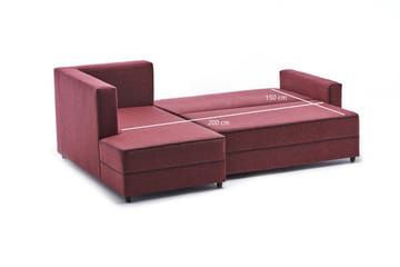 Highbank Sovesofa m. Divan 4-seters 200x150 - Rød - Møbler - Sofaer - Sovesofaer