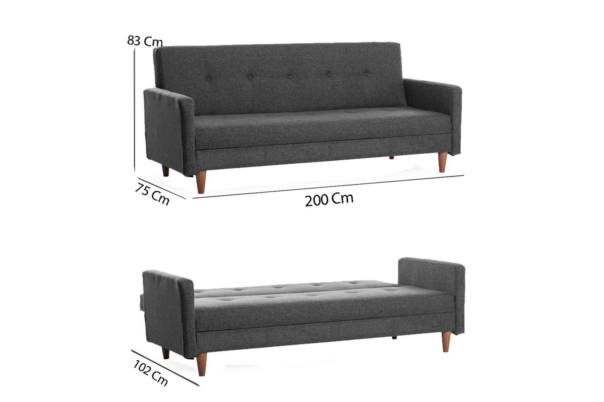 Hiko Sovesofa - Mørkegrå - Møbler - Sofaer - Sovesofaer