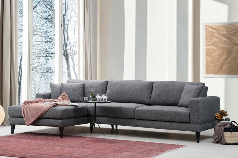Hilari Sovesofa med Divan Venstre - Grå - Møbler - Sofaer - Sovesofaer