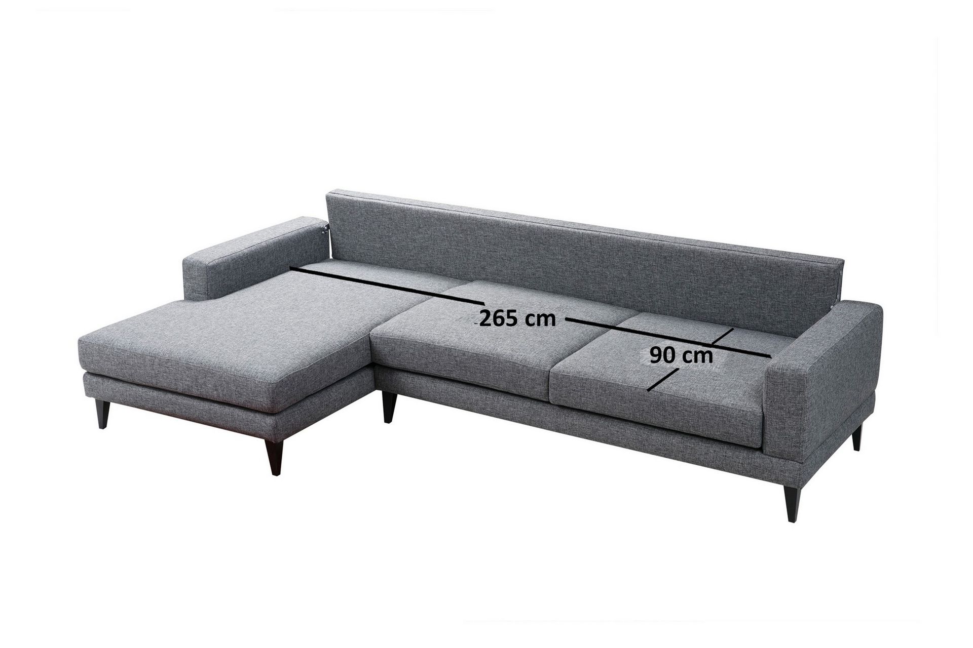 Hilari Sovesofa med Divan Venstre - Grå - Møbler - Sofaer - Sovesofaer