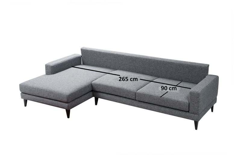 Hilari Sovesofa med Divan Venstre - Grå - Møbler - Sofaer - Sovesofaer