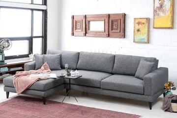 Hilari Sovesofa med Divan Venstre - Grå - Møbler - Sofaer - Sovesofaer