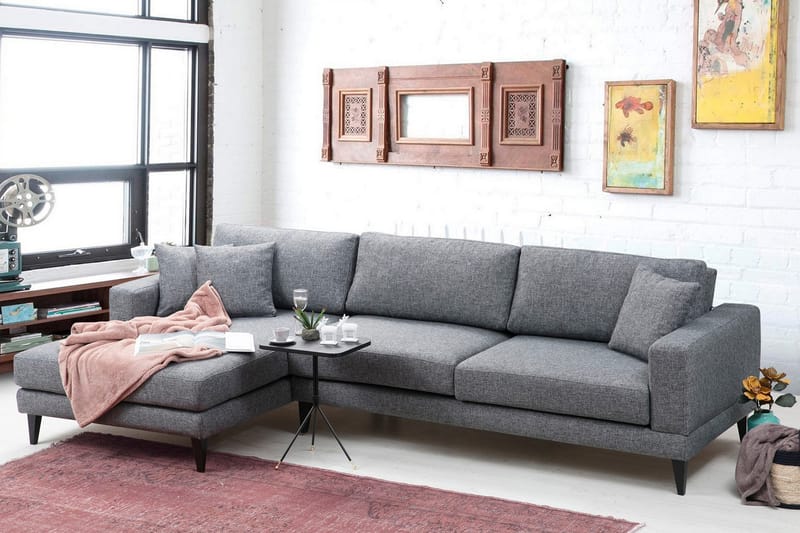 Hilari Sovesofa med Divan Venstre - Grå - Møbler - Sofaer - Sovesofaer