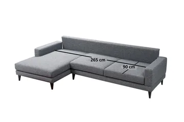 Hilari Sovesofa med Divan Venstre - Grå - Møbler - Sofaer - Sovesofaer