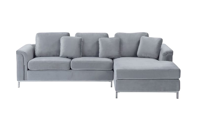 Hjørnesofa 4-seter V med sovefunksjon grå OSLO - Grå - Møbler - Sofaer - Sovesofaer