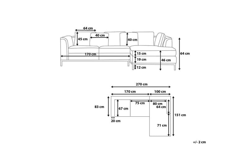 Hjørnesofa 4-seter V med sovefunksjon grå OSLO - Grå - Møbler - Sofaer - Sovesofaer