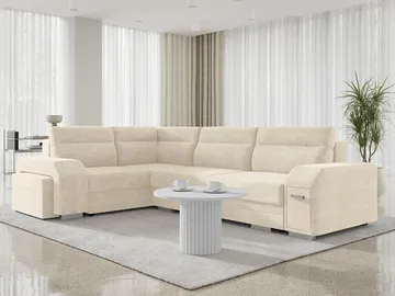 hjørnesofa Alvares Nazar 225.01 Venstrevendt - Beige - Møbler - Sofaer - Sovesofaer