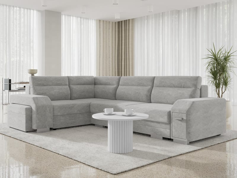 hjørnesofa Alvares Nazar 225.05 Venstrevendt - Grå - Møbler - Sofaer - Sovesofaer