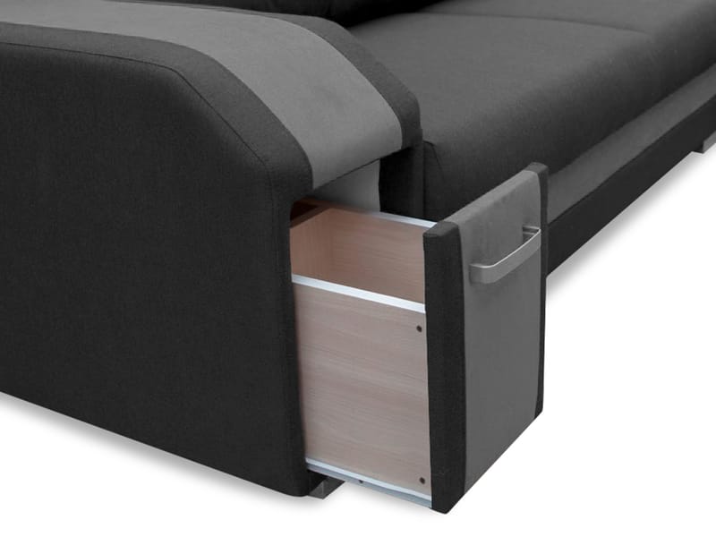 hjørnesofa Assan Nazar 225.03 + Nazar 225.01 Høyrevendt - grå, beige - Møbler - Sofaer - Sovesofaer