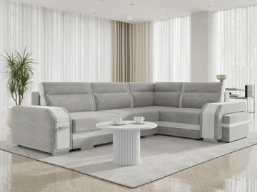 hjørnesofa Assan Nazar 225.05 + Nazar 225.04 Høyrevendt - grå - Møbler - Sofaer - Sovesofaer