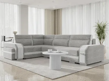 hjørnesofa Assan Nazar 225.05 + Nazar 225.04 Venstrevendt - grå - Møbler - Sofaer - Sovesofaer
