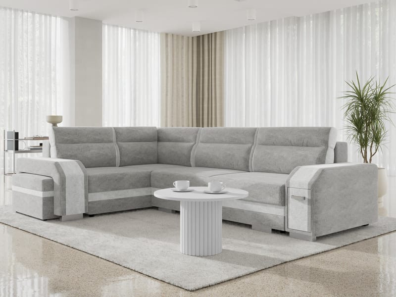 hjørnesofa Assan Nazar 225.05 + Nazar 225.04 Venstrevendt - grå - Møbler - Sofaer - Sovesofaer