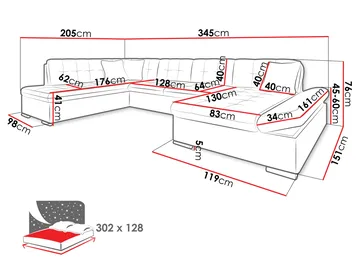 hjørnesofa Bergen Poso 06 Venstrevendt - Møbler - Sofaer - Sovesofaer