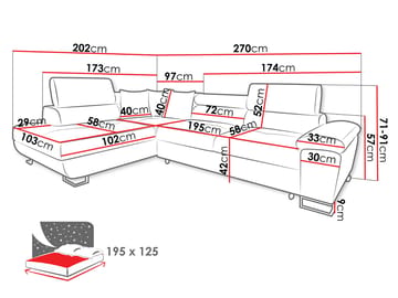 hjørnesofa Cotere Poso 03 Høyrevendt - Møbler - Sofaer - Sovesofaer