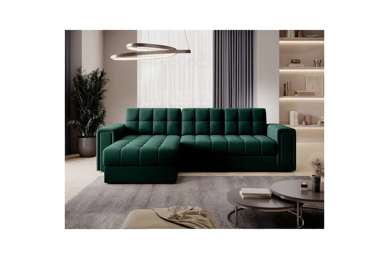 Hjørnesofa Eltap Blenvi 260x150x82 cm - Lukso 35, Grønn - Møbler - Sofaer - Sovesofaer