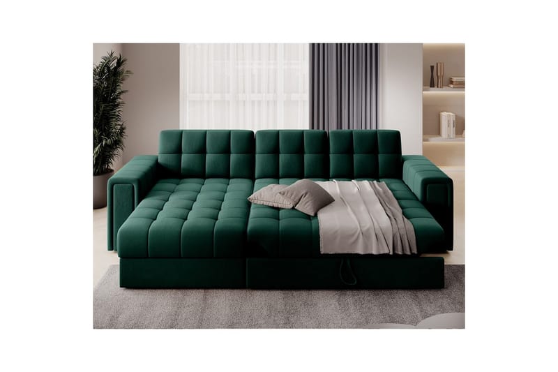Hjørnesofa Eltap Blenvi 260x150x82 cm - Lukso 35, Grønn - Møbler - Sofaer - Sovesofaer