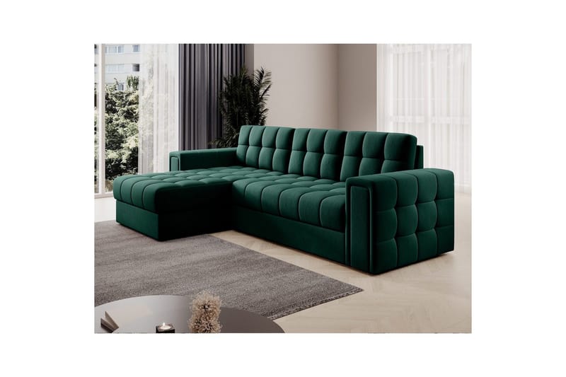 Hjørnesofa Eltap Blenvi 260x150x82 cm - Lukso 35, Grønn - Møbler - Sofaer - Sovesofaer