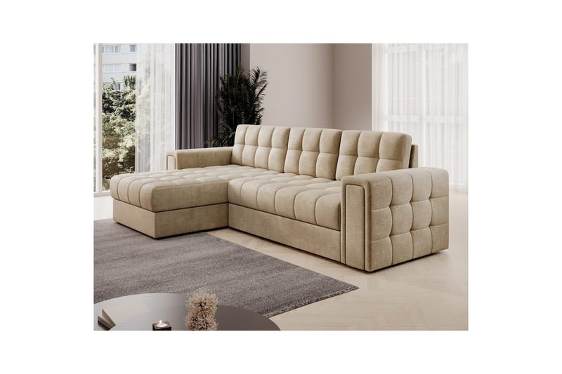 Hjørnesofa Eltap Blenvi 260x150x82 cm - Monolith 09, Beige - Møbler - Sofaer - Sovesofaer