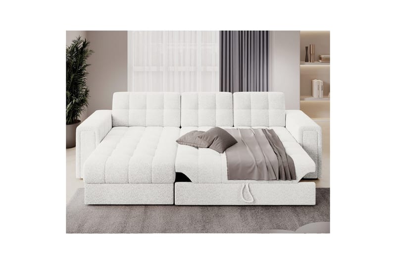 Hjørnesofa Eltap Blenvi 260x150x82 cm - Royal 01, Hvit - Møbler - Sofaer - Sovesofaer