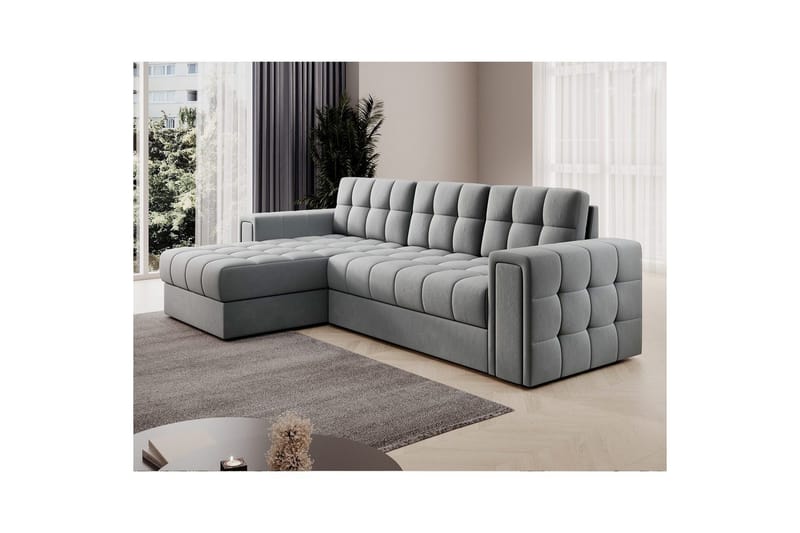 Hjørnesofa Eltap Blenvi 260x150x82 cm - Sola 04, Grå - Møbler - Sofaer - Sovesofaer