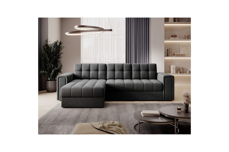 Hjørnesofa Eltap Blenvi 260x150x82 cm - Sola 06, Mørk Grå - Møbler - Sofaer - Sovesofaer